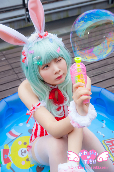 赤×白 ストライプスク水
